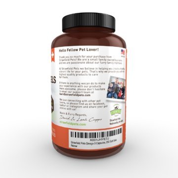 Omega 3 Fish Oil for Dogs, 250 Softgel Pills, 1000 mg EPA DHA Dog Fish Oil Pet Supplement for Joint Support Arthritis Pain Relief, Allergy Itch, Shedding, Healthy Coat, Dry Itching Skin, Hot Spot, USA - BeesActive Australia