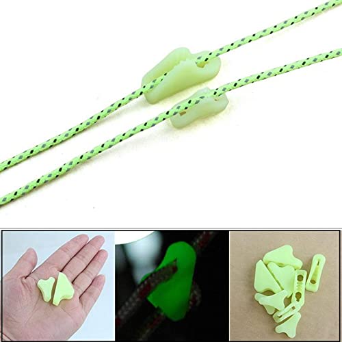 12Pack Ultralight Guyline Tensioners Tent Guyline Cord Rope Adjuster for Outdoor Camping Hiking Tent Tarp Canopy Shelter (Fluorescent) Fluorescent - BeesActive Australia