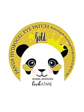 Look At Me Panda Hydrogel Eye Patch, Gold, Anti-aging, Pack of 2 (120 patches) (60 pairs) of eye masks for Dark Circles, Under Eye Bags, Puffy eyes, Moisturizing and Brightening. (Gold) - BeesActive Australia