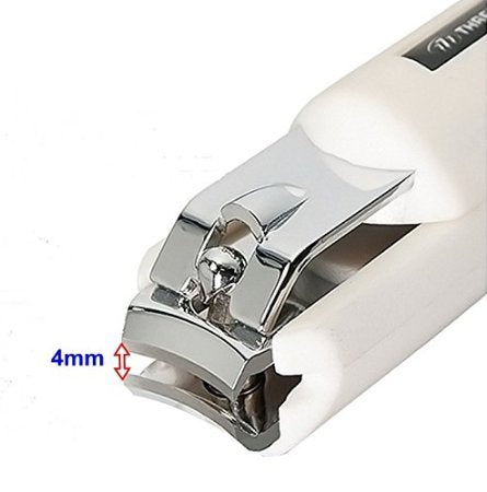 Genuine Ergonomic Design Professional Powerful Cutting Force 4mm Straight Wide Jaw Thicker Toenail Clipper for the Elderly, Obesity, Pregnant Women, deformed Toenails, Athlete's Foot Toenail 1 Unit Silver - BeesActive Australia