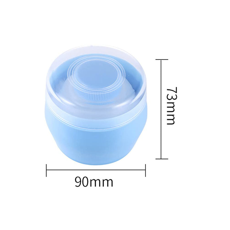 Toddmomy 2pcs Powder Puff Box Empty Body Powder Container with Soft Body Powder Puffs for Infant Home Travel Blue - BeesActive Australia