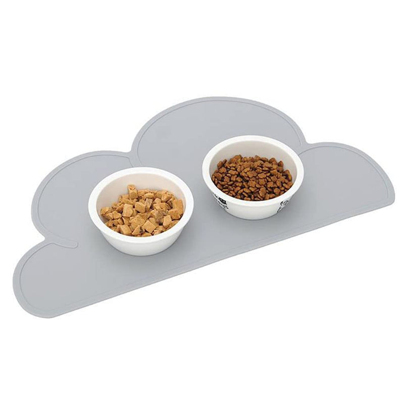 Silicone Dog Cat Bowl Mat, Waterproof Slip Resistant Silicone Pet Feeding Mat with High Lips, Cats and Dogs Food Placemat Tray, Raised Edges to Prevent Water Spills on Floors, Dishwasher Safe Grey - BeesActive Australia