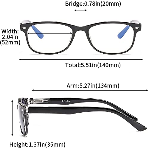 SUERTREE 3 Pack Anti-Blue Computer Reading Glasses, Blue Light Filter Eye Glasses, Blocking UV Computer Glasses, Visual Aided Glasses, Female Male Reading Glasses Black 2.5 BM161 +2.50 Magnification 3 Pack Anti Blue Black - BeesActive Australia