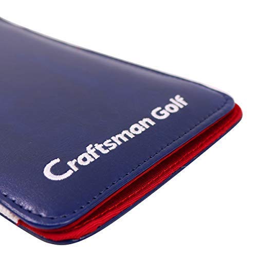 Craftsman Golf USA Star Red Stripes Blue Pu Leather Scorecard & Yardage Holder Cover Also Available Customized Name Version Blank One - BeesActive Australia