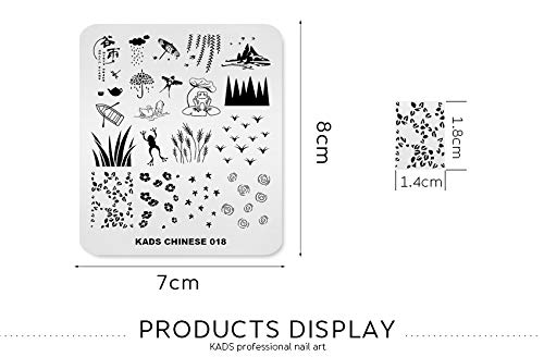 KADS Stamping Plates for Nail Art Kite Frog Spring Template Image Plate Stencil Nails Tool (CN018) CN018 - BeesActive Australia