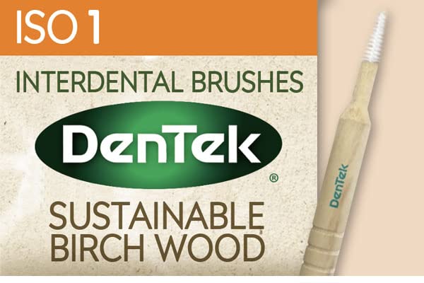DenTek Earth Friendly Birch Wood - 6 Count x 6 Packs (36 Brushes) Interdental Brushes ISO1/0.45mm - Green - BeesActive Australia