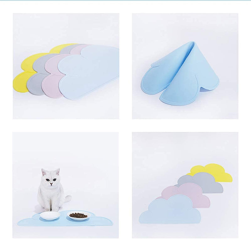 Luck Dawn Cat Placemat Cat Feeding Mat，Premium Silicone Anti Slip Waterproof Pet Feeding Mats with High Lips，Pet Food Tray for Dogs, Cats & Others Animal Purple - BeesActive Australia