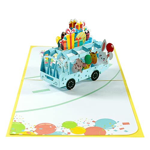 ETA 3D Happy Birthday Pet Truck Pop Up Cards, 3D Pop Up Birthday Gift Box and Animals on A Truck Card for Kids, Boys, Son, Grandchild, on Birthday, B20 - BeesActive Australia