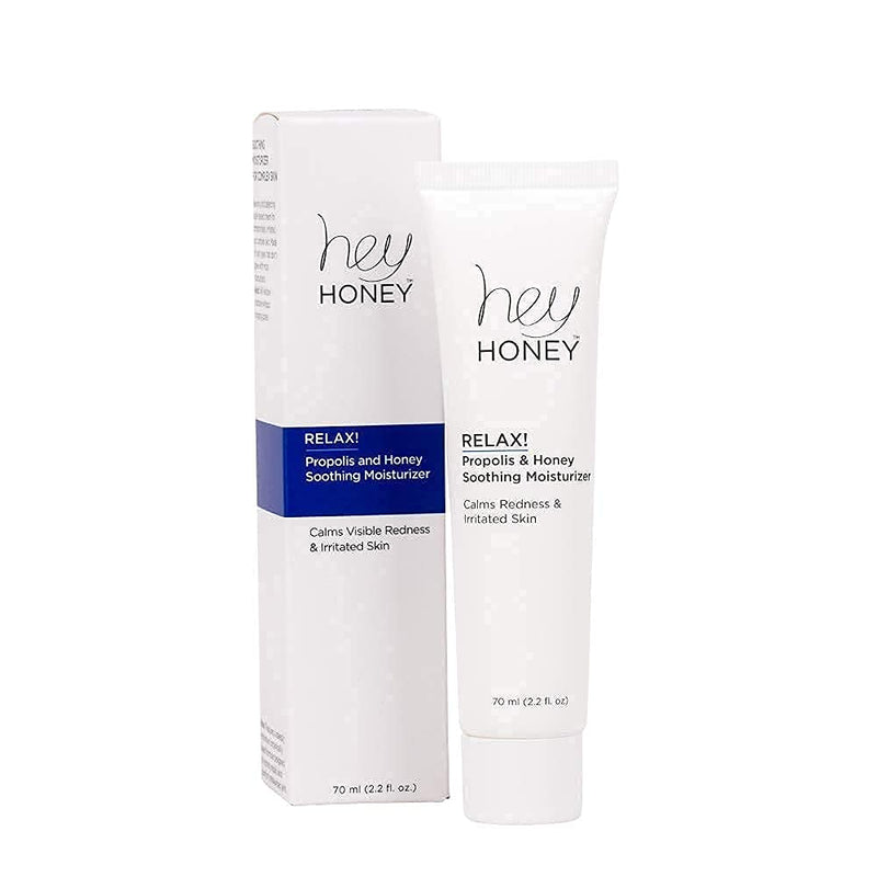 Hey Honey, Relax, Propolis & Honey Soothing Cream. Oil-free, soothing and calming moisturizer for complex, sensitive and irritated skin. 2.2 oz . - BeesActive Australia