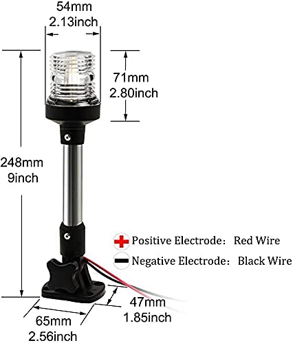YOUNG MARINE 3 Nautical Mile Navigation Anchor Lights All Round 360° White LED 12-24V 9" - BeesActive Australia