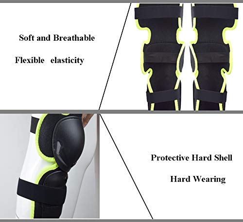 Rungear Motorcycle Knee Pads - Adult Knee Shin Guard with Adjustable Knee Cap Pads Protector Armor Gear for Motorcycle Cycling Racing Black - BeesActive Australia