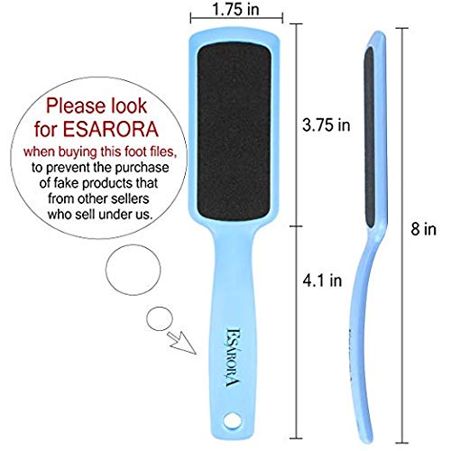 Foot Scrubber Foot File Callus Remover, ESARORA Double-Sided Pedicure Tools Foot Care Pedicure to Remove Hard Skin (Pack of 4) blue+white - BeesActive Australia