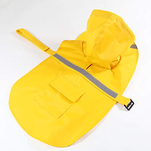 JWPC Dog Raincoat Reflective Waterproof Lightweight Adjustable Dog Rain Jacket with Hood for Small Medium Large Dogs XX-Large Yellow - BeesActive Australia
