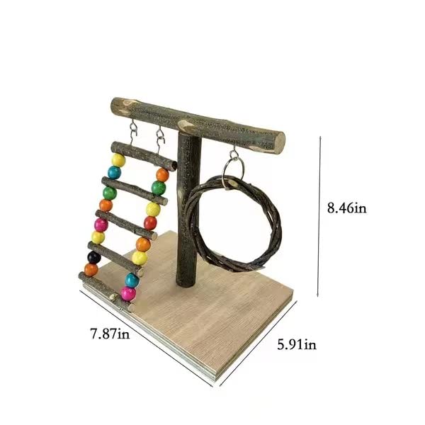 XLpeixin Bird Playground Parrot Playstand Birds Play Stand Wood Exercise Perch Gym Stand Hanging Swing Toys for Small Medium Parakeets Canaries Cockatiels Lovebirds and More… Portable - BeesActive Australia