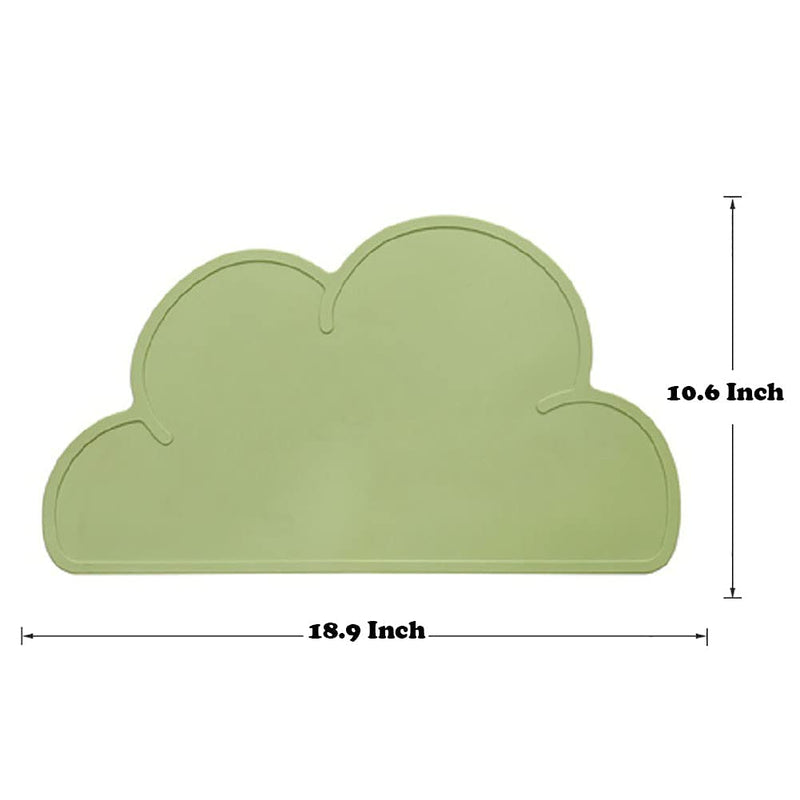 Love Dream Silicone Pet Feeding Food Mat Dog Cat Placemat Mat with Raised Edge, Anti-Slip Waterproof Pet Bowl Mats Pet Food Tray Light Green - BeesActive Australia