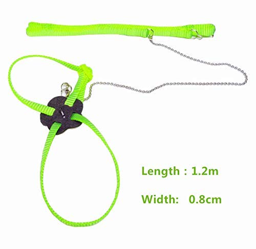 Sawyd Adjustable Reptile Lizard Harness Leash,Turtle Lizard Pet Traction Belt Bearded Dragon Accessories Soft Small Pet Animal Harness Rope -1.2M Green - BeesActive Australia