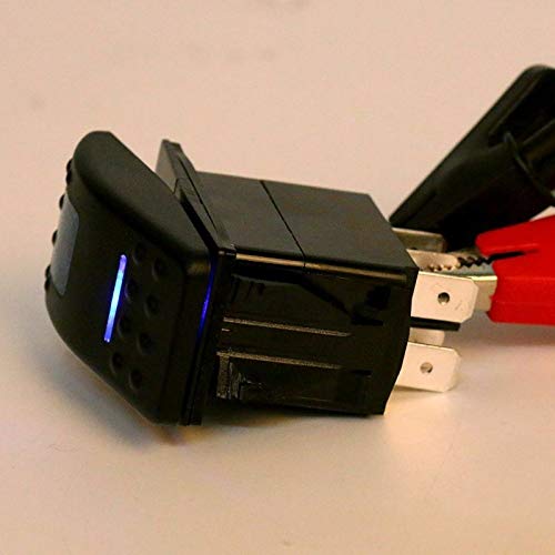 [AUSTRALIA] - Amarine Made 12v 20 Amp Waterproof On-Off-On 2 Position Boat Marine DPDT 7 Pin Rocker Switch with 2 Led Lamps (Blue) 