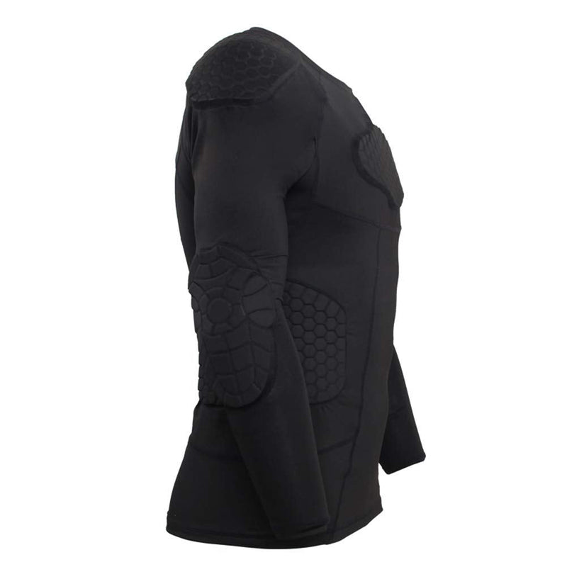 Jellybro Men's Padded Football Protective Gear Set Training Suit for Soccer Basketball Paintball Rib Protector Black TWCX Small - BeesActive Australia