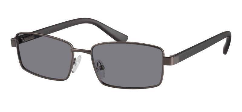 I-Sential Rectangle Reading Sunglasses Gunmetal Grey & Black Spring Temples Mens Womens UV400 Sun Readers Tinted Glasses & Case 2.0 x - BeesActive Australia