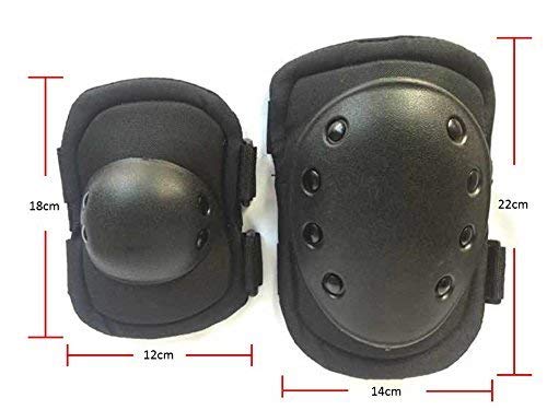 [AUSTRALIA] - Bargain Crusader Military Tactical Knee Pad Elbow Pad Set Airsoft Knee Elbow Protective Pads Combat Paintball Skate Outdoor Sports Safety Guard Gear Black 