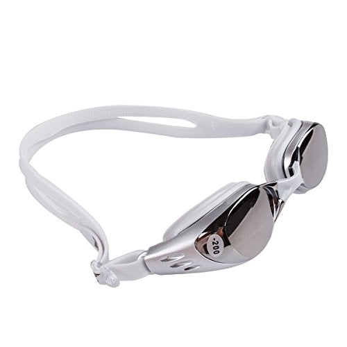 [AUSTRALIA] - REIZ M301-SL-200 Waterproof Antifog Coating Myopia Eyewear Goggles Swimming Glasses 200 Degrees - Silver 