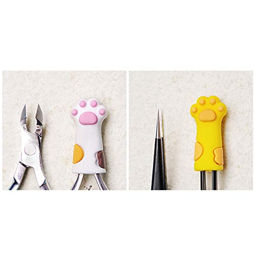 Nail Nipper Tweezers Cuticle Scissors Protective Sleeve Cat Paw Shape Silicone Manicure Pedicure Tool Protector Case Cover 3Pcs/set - BeesActive Australia