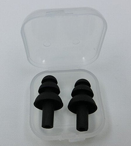 6PAIRS Soft Silicone Earplus Swimmers Flexible Ear Plugs for Swimming Sleeping with Earplug Case (Black) - BeesActive Australia