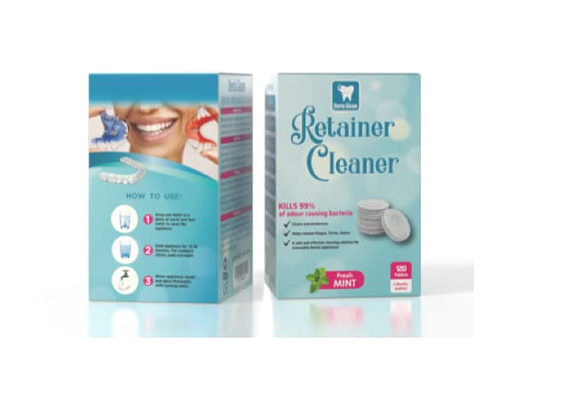 Denta Gleam, Retainer Cleaning Tablets – Denture Cleaning Tablets -120 Tablets - 4 Months Supply - Minty Fresh - Stain Free, Retainer, Denture, Aligners, Removable Bridges, Gumshields, Premium Product - BeesActive Australia