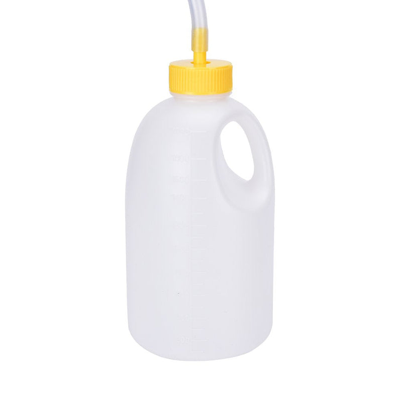 YUMSUM Travel Male Bed Urinal Pee Bottle Night Drainage Container Urine Collector with Tube for Men,1700 ML (Yellow) - BeesActive Australia