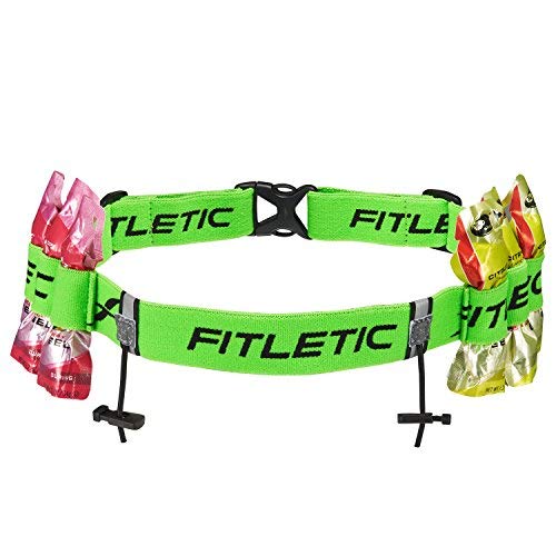 Fitletic Race Bib Belt with Gel Loops | Race Number Belt for Triathlon, Trail Running, Marathon Ironman, 5k, 10k | RN06 Race 2 Green - BeesActive Australia