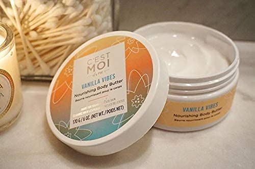 C'est Moi Vanilla Vibes Nourishing Body Butter | Gentle Moisturizer, Hydrates Skin, Clinically Tested Non-Toxic Ingredients feat. Organic Shea Butter, Coconut Oil. & Avocado Oil, EWG Verified, 6 oz - BeesActive Australia