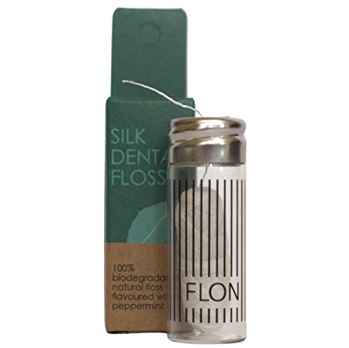 FLON Natural Silk Dental Floss, Peace Silk coated in Candelilla Wax, Mint Flavoured, Compostable & Eco friendly ~ 30 metres - BeesActive Australia