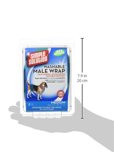 Simple Solution Washable Male Dog Diapers | Absorbent Male Wraps with Leak Proof Fit | Excitable Urination, Incontinence, or Male Marking | 1 Reusable Dog Diaper Per Pack Medium - BeesActive Australia