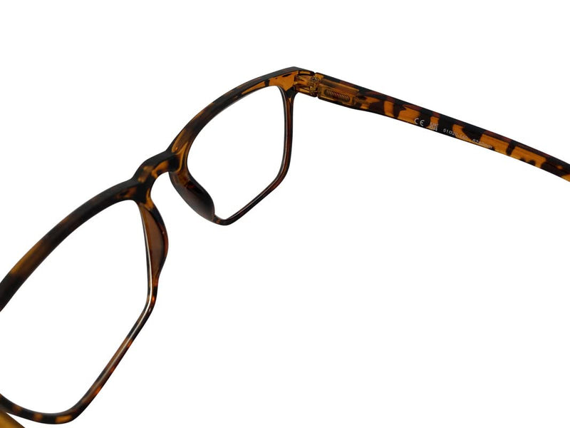 I-Sential Reading Glasses Large Lens & Case Spring Hinges Designer Style Mens Womens Readers Tortoiseshell Brown With Case 1.5 x - BeesActive Australia