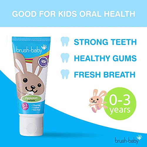 Brush-Baby Applemint Toothpaste for Babies & Toddlers | Stage 2-First Teeth | 0 - 36 months, 50ml - BeesActive Australia