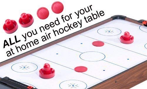 Mini Air Hockey Pucks and Paddles - Replacement Set Value Pack - Set of Two Red Air Hockey Pushers and Four 2 Inch Red Pucks I Epic Gifts - BeesActive Australia