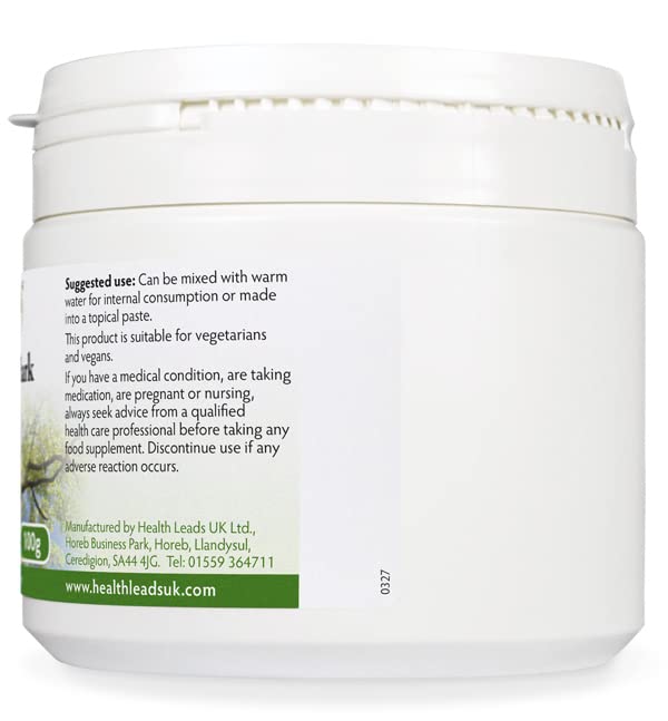 Health Leads UK Slippery Elm Powder 100g, Vegan, 100% Natural, Non-GMO & No Nasties, Made in Wales - BeesActive Australia