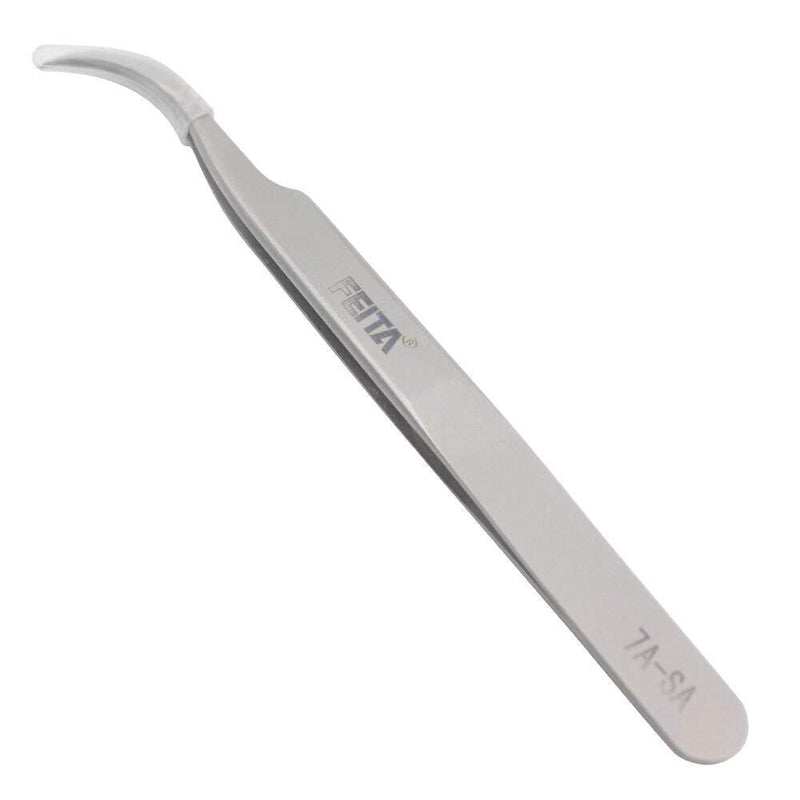Individual Eyelash Tweezers - FEITA Professional Stainless Steel Curved Tweezer Precision for 3D Volume Eyelash Extension (1 Pc) - BeesActive Australia