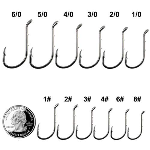 [AUSTRALIA] - Shaddock Fishing ® 30-100 PCS Sharp Octopus Baitholder Hooks Fishing Jig Hooks High Carbon Steel Circle Hooks Extra Sharp Black Barb Fishhooks - Size: 8#-6/0# 2/0#(100 per pack) 