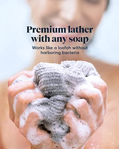 SUTERA - Exfoliating Shower Towel, Premium Japanese Scrub Wash Cloth, Deep Cleanse for Body Face, Microabrasion Duo Fibers Durable Quick Drying, Asian Spa Skin Care Bath Washclose, Extra Long Design - BeesActive Australia