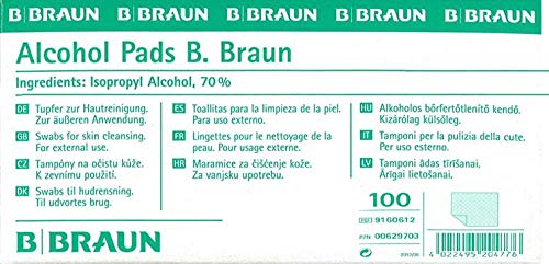 Alcohol Wipes Pads Sterile Antiseptic Swabs Cleansing Wipes Antibacterial First Aid Injections Piercings Braun Pack of 100 Pads - BeesActive Australia