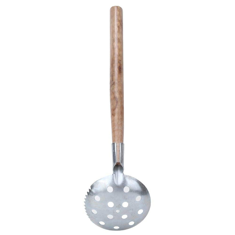 Alomejor 2 Pcs Ice Fishing Scoop Scoop Skimmer Ice Slush Scoop with Wood Handle Winter Outdoor Fishing Shovel Ice Tools,Metal Wood Design - BeesActive Australia