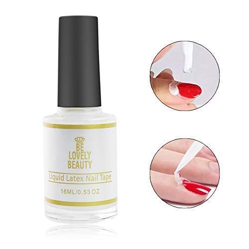 Jumbo Liquid Latex Nail Tape | Peel Off Base Coat | Skin Barrier | Nail Protector with Cuticle Tweezers | Easy Removal| Simply Peel | Nail Art | Manicure Pedicure Removal- No Mess- 16ML - BeesActive Australia