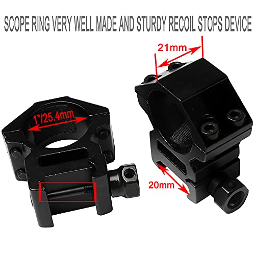 SEIBER 1inch Medium Profile Rifle Scope Rings Airgun Scope for 20mm Dovetail Rails - BeesActive Australia