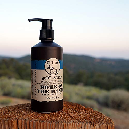 Outlaw Home On The Range Natural Fresh-Scented Summer-Inspired Lotion - The Smell of Peace - Ripe Blackberries, Fresh Laundry, And Just-Cut Grass - Men's And Women's Lotion - 8 fl. oz. - BeesActive Australia