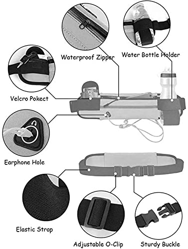 Generico, Sports Fanny Pack, Waist Bag For Running, Excercise Belt for cell phone, money, keys, Training Bag for cycling, travel, Black, Adjustable, for men, for women - BeesActive Australia