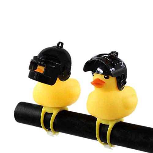 Omeet 2 Pack - Lovely Yellow Duck Bike Bell, Kids Bike Horn, Rubber Yellow Duck Bicycle Accessories with LED Light - for Kids Toddler Children Adults Sport Outdoor Black - BeesActive Australia