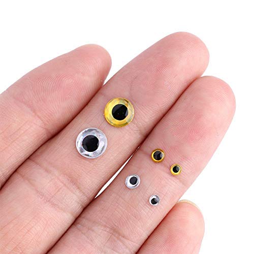 Alomejor Fishing Lure Eyes 3D Sticky Holographic Fishing Lure Eyes Realistic DIY Making Fly Tying Materials Jigs Crafts Lures Baits Silver 8mm - BeesActive Australia