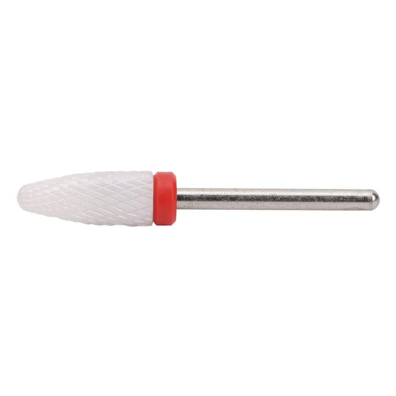 Ceramic Nail Drill Bit Corn-Head-Shape Professional Grinding Head for Nail Polishing(Red) Red - BeesActive Australia