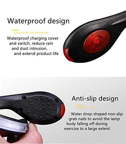 Shoe Clip Light Safety Clip Outdoor Sports Night Running Equipment USB Charging Color Changing RGB Strobe and Steady Flash Mode Green One Pair - BeesActive Australia